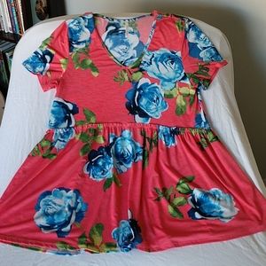 Lime n Chili babydoll pink floral shirt